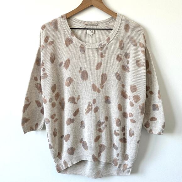 Artizia Wilfred Balzac Cashmere and Silk Leopard Ribbed Knit Top Sweater Size S - Picture 7 of 8